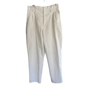 A‎ New Day Dress Pants Womens Sz 8 Off-White Pleated Front Stretch Waist Pockets